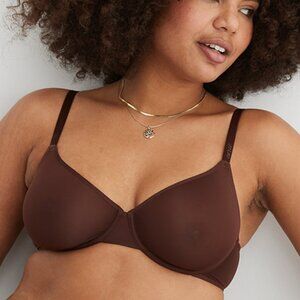 Aerie SMOOTHEZ Microfiber Unlined Bra Dark Maple Brown